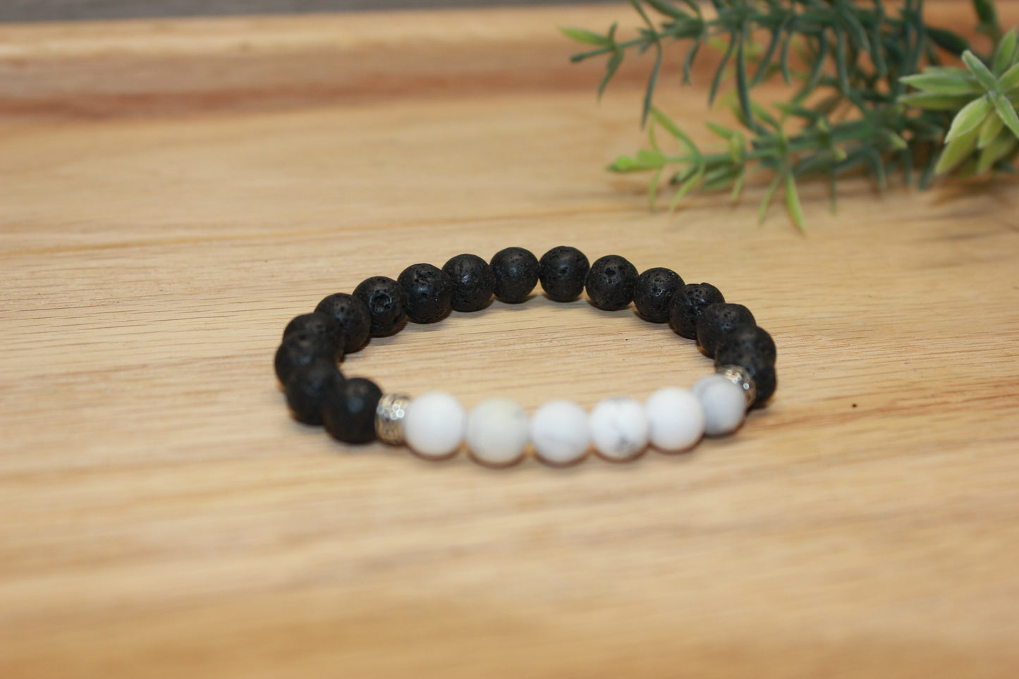 Matte White Howlite Lava 8mm