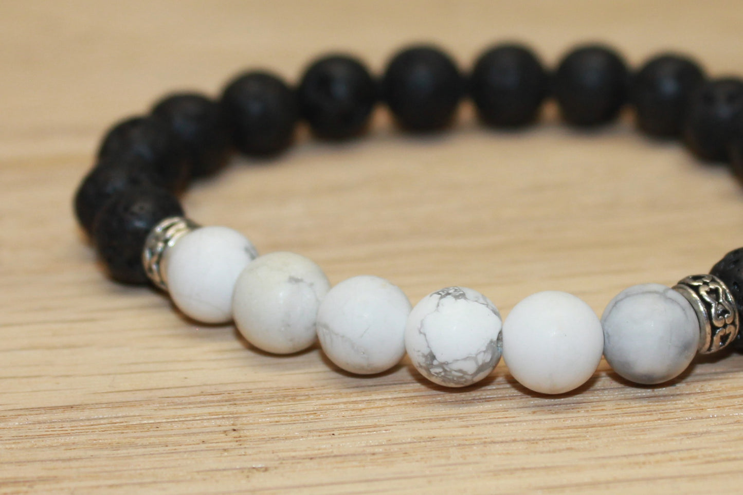 Matte White Howlite Lava 8mm