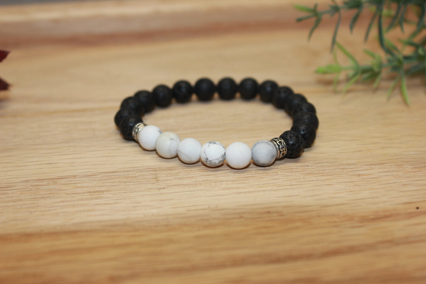 Matte White Howlite Lava 8mm