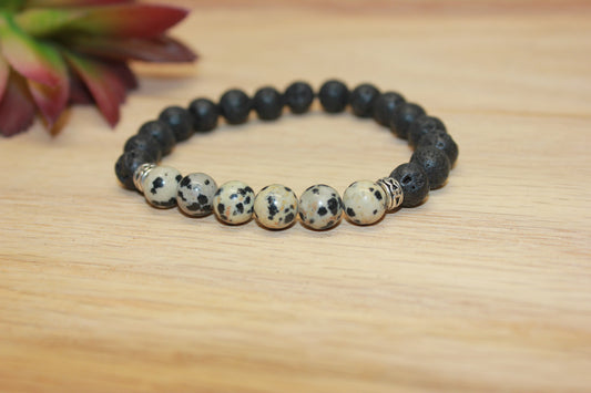 Dalmatian Jasper Lava 8mm