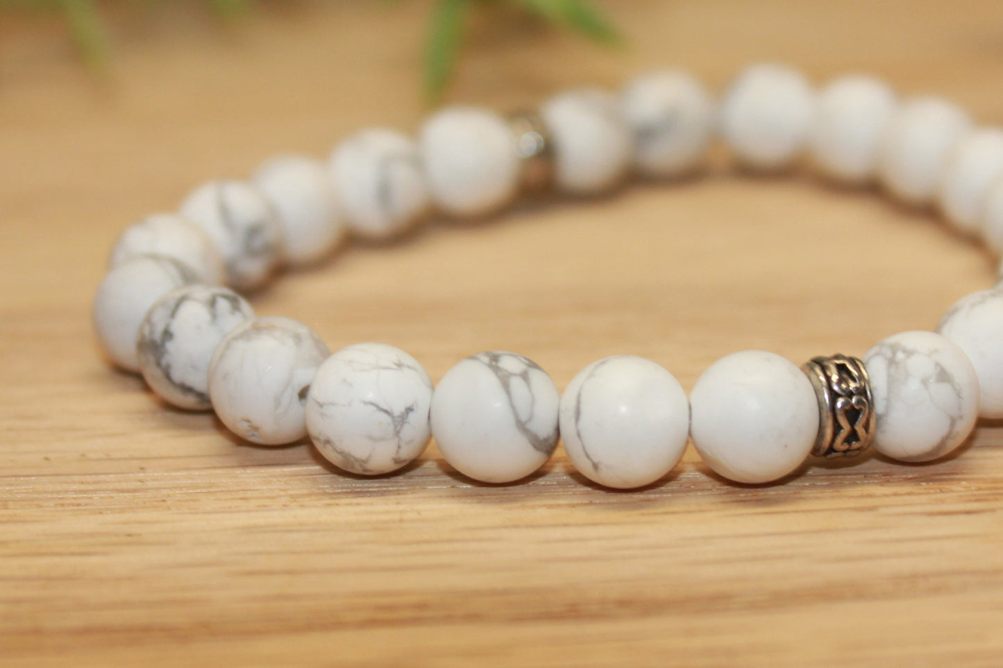 Matte White Howlite Solid 8mm